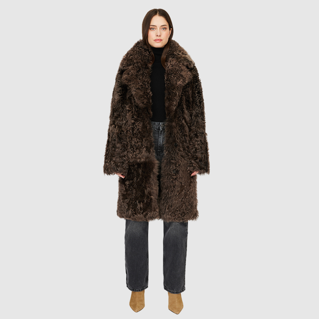 Women's Joy Carbon Reversible Shearling Coat – HiSO Women's Joy Carbon Reversible Shearling Coat – HiSO