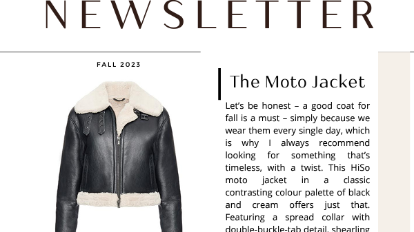 Hiso featured in Erica on Fashions Newsletter