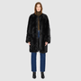 The ALLORA Jacket is a luxury reversible shearling teddy crafted in Jet Toscana for a rich and modern finish. Designed as a collarless regular fit silhouette, it effortlessly flips from plush wool-out shearling to a sleek nappa skin-out jacket, offering two looks in one. With its generous fit through the shoulders, arms, and torso, ALLORA balances comfort and style. Functional slash side pockets on both sides and a front snap closure complete this elevated women’s reversible shearling jacket.