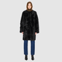 The ALLORA Jacket is a luxury reversible shearling teddy crafted in Jet Toscana for a rich and modern finish. Designed as a collarless regular fit silhouette, it effortlessly flips from plush wool-out shearling to a sleek nappa skin-out jacket, offering two looks in one. With its generous fit through the shoulders, arms, and torso, ALLORA balances comfort and style. Functional slash side pockets on both sides and a front snap closure complete this elevated women’s reversible shearling jacket.