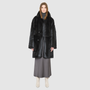 AUGUST is a heritage-inspired reversible medium-length coat crafted with a suede and toscana shearling combination. Designed for a relaxed silhouette with drop shoulders, an exaggerated notched collar with plush trim, and a straight fit, AUGUST combines modern edge with timeless texture. Functional slash pockets on the wool side, clean welt pockets on the nappa side, and a front button closure make this coat as practical as it is versatile, perfect for après-ski layering or elevated city styling.