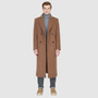 The ATLAS Coat is an elongated double-breasted silhouette crafted from a premium wool blend in an camel melange hue. Designed with structured shoulders and a tailored regular fit through the body, it delivers sharp architectural lines and a refined drape. A wide notch lapel and double-breasted button closure give it a clean, minimalist finish, while discrete side welt pockets and a single back vent add classic functionality. Fully lined for comfort, ATLAS serves as a  statement piece for cold-weather
