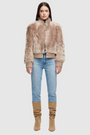 Cropped toscana wool bomber Oversized shoulders Stand collar  Fully lined Slash side pockets Hook closure
