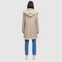 Reversible nappa parka Relaxed fit Drawstring hood Drop shoulder Gusseted armhole Zipper closure and pockets Irregular diamond cut wool