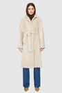 Knee length mouton teddy wool coat Fitted a-line silhouette Notch collar Center front three button closure with tie wrap Slash pockets Fully lined