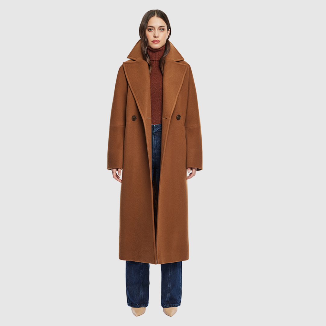 Women's Harper Camel Melange Wool Coat – HiSO Women's Harper Camel Melange Wool Coat – HiSO