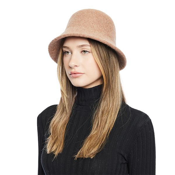 Elevate your winter ensemble with our designer Beige Wool Felt Adjustable Cloche Style Bucket Hat. Crafted from premium wool for warmth and durability, this stylish accessory features an adjustable design for a perfect fit. Stay cozy and chic all season long with this must-have addition to your cold-weather wardrobe.