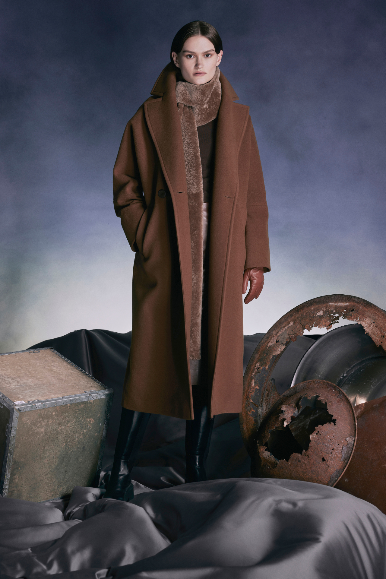 Hiso wool cashmere 2025 relaxed a line coat