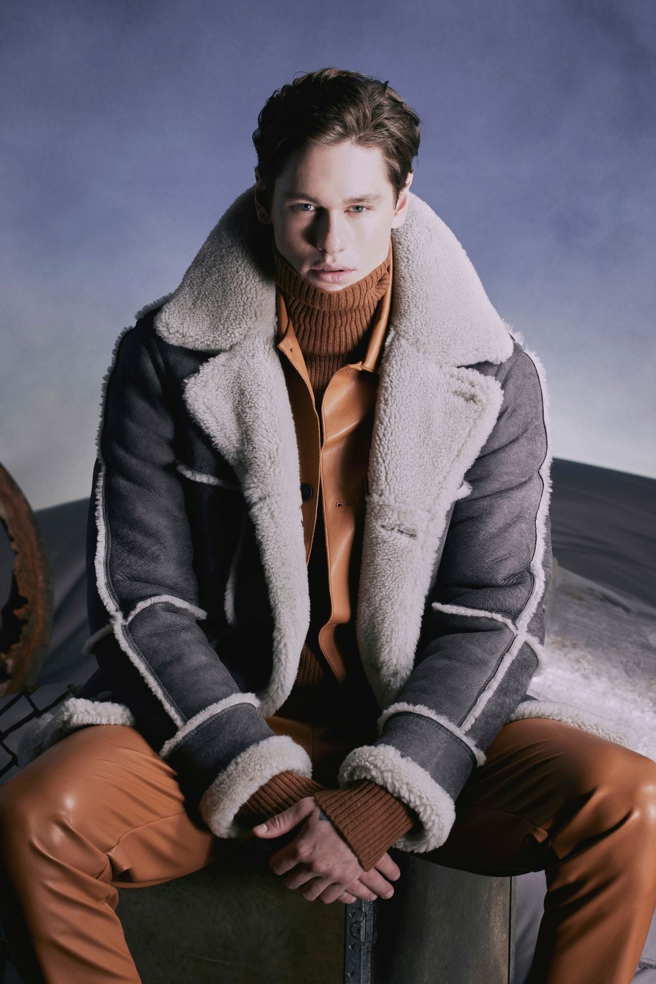 Designer on sale shearling coat