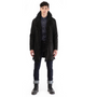 Medium length suede coat Curly toscana collar Notch lapel Single breasted Button closure Fits true to size Tapers through the torso Interior zip pocket